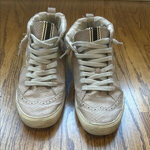 Shu Shop High-Top Sneakers in Tan